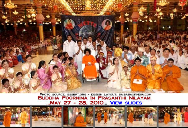 A group photo - bhagawan with the participants - buddha poornima 2010