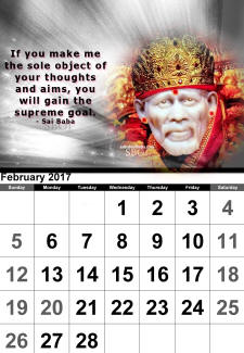 calendar-feb-2017-sai-baba-of-shirdi