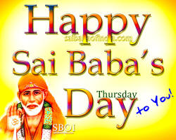 HAPPY SAI BABA'S DAY - THURSDAY - GREETING CARD - WALLPAPER