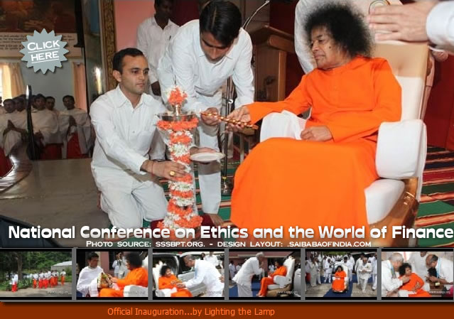 Swami started the conference by lighting the lamp 