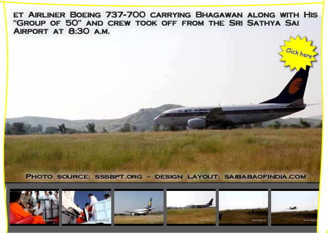et Airways owned chartered Jet Airliner Boeing 737-700 carrying Bhagawan